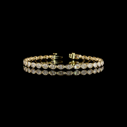 5.46 CTTW Oval Lab Grown Diamond Tennis Bracelet 7" (E Color and VS1 Clarity)
