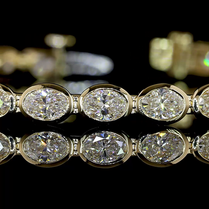5.46 CTTW Oval Lab Grown Diamond Tennis Bracelet 7" (E Color and VS1 Clarity)