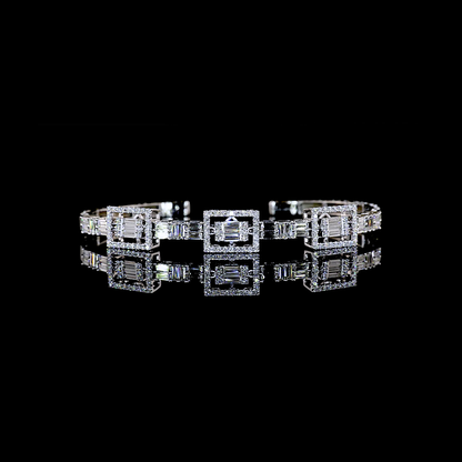 2.12 CTTW Bag Lab Grown Diamond Bangles Bracelet (E Color and VS1 Clarity)