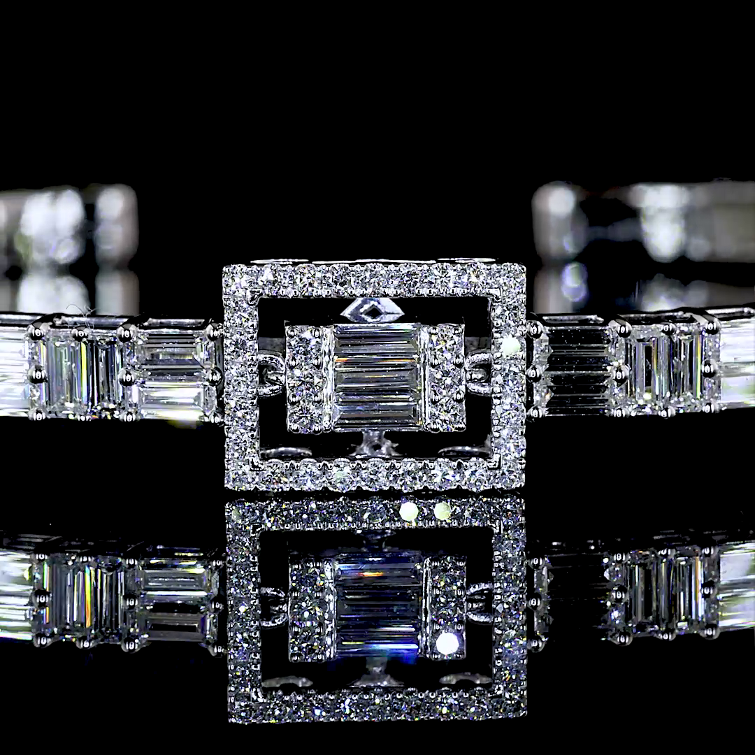 2.12 CTTW Bag Lab Grown Diamond Bangles Bracelet (E Color and VS1 Clarity)