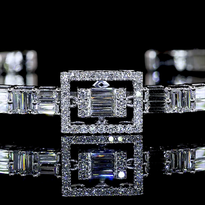 2.12 CTTW Bag Lab Grown Diamond Bangles Bracelet (E Color and VS1 Clarity)