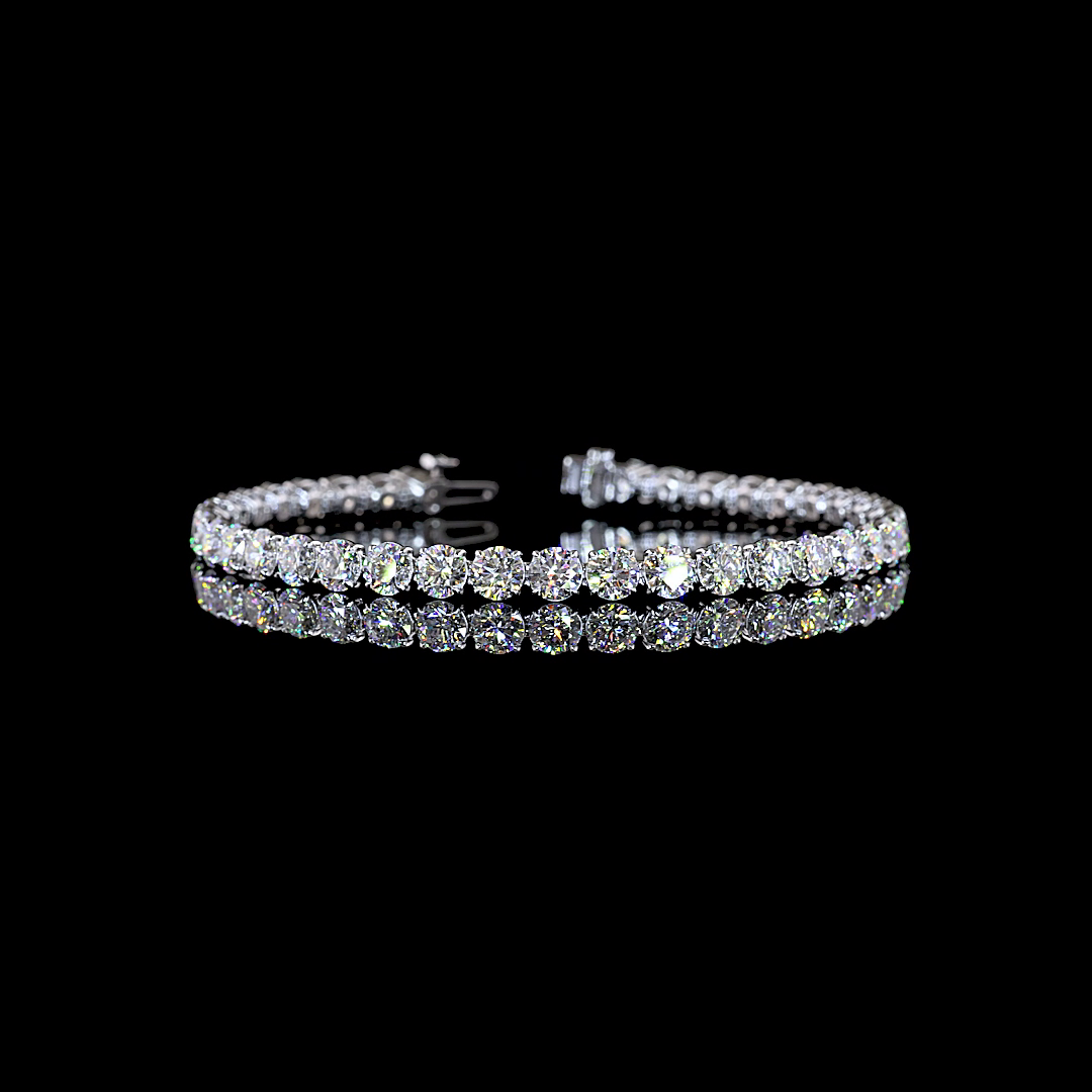 11.94 CTTW Round Lab Grown Diamond Tennis Bracelet 7" (E Color and VS1 Clarity)