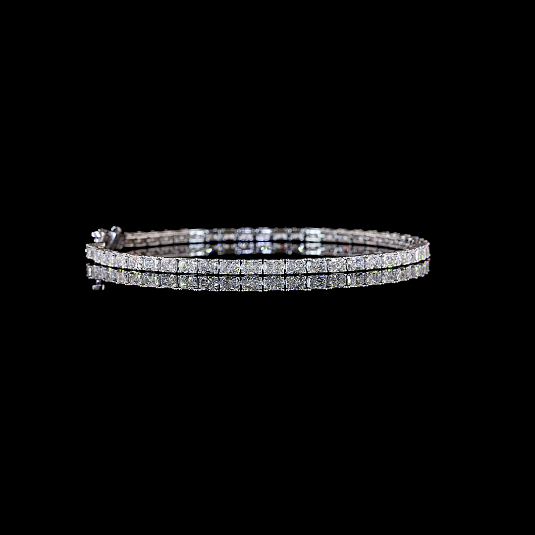 5.09 CTTW Radiant Lab Grown Diamond Tennis Bracelet 7" (E Color and VS1 Clarity)