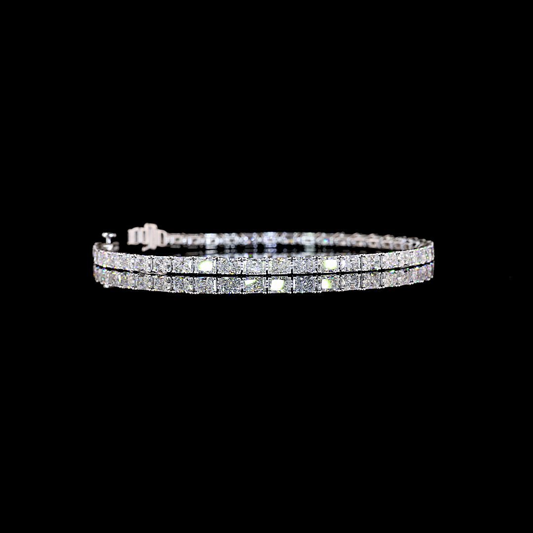 6.88 CTTW Radiant Lab Grown Diamond Tennis Bracelet 7" (F Color and VS1 Clarity)