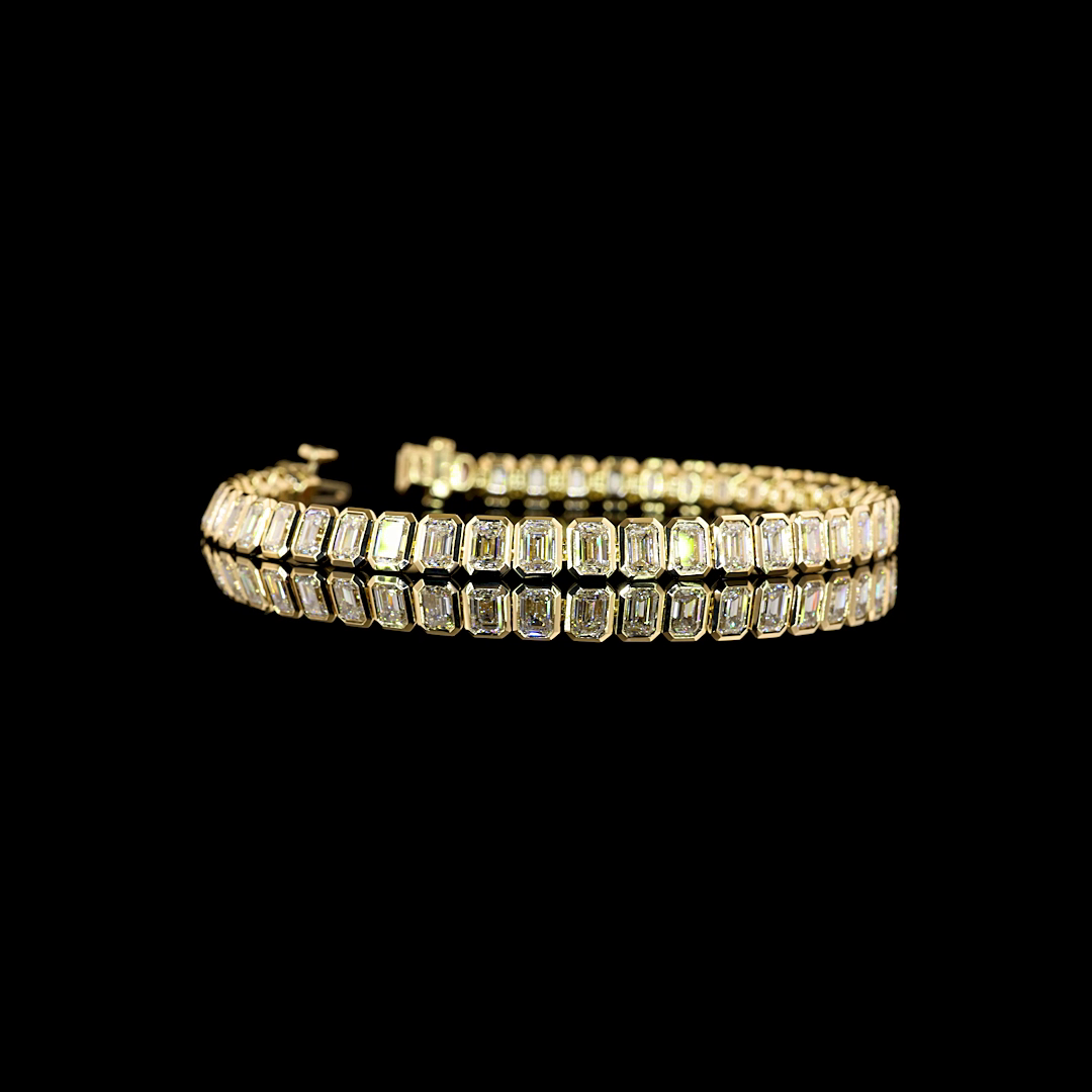 9.92 CTTW Emerald Lab Grown Diamond Tennis Bracelet (E Color and VS1 Clarity)