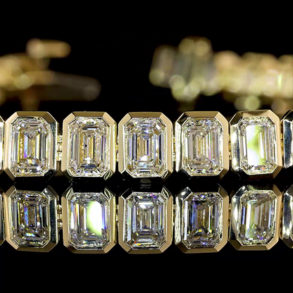 9.92 CTTW Emerald Lab Grown Diamond Tennis Bracelet (E Color and VS1 Clarity)