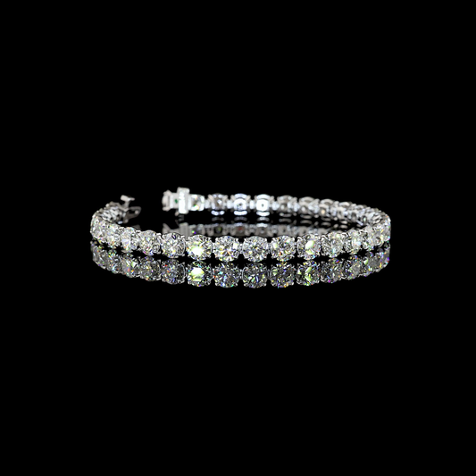 17.39 CTTW Round Lab Grown Diamond Tennis Bracelet 7" (E Color and VS1 Clarity)