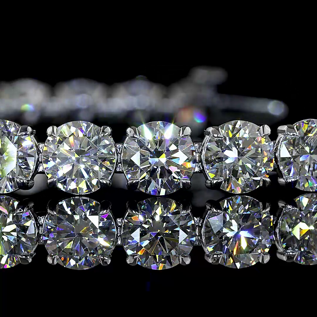 17.39 CTTW Round Lab Grown Diamond Tennis Bracelet 7" (E Color and VS1 Clarity)