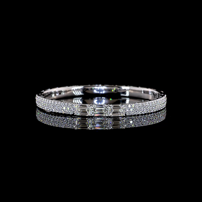 4.82 CTTW Emerald Lab Grown Diamond Bangles Bracelet 6.25" (E Color and VS1 Clarity)