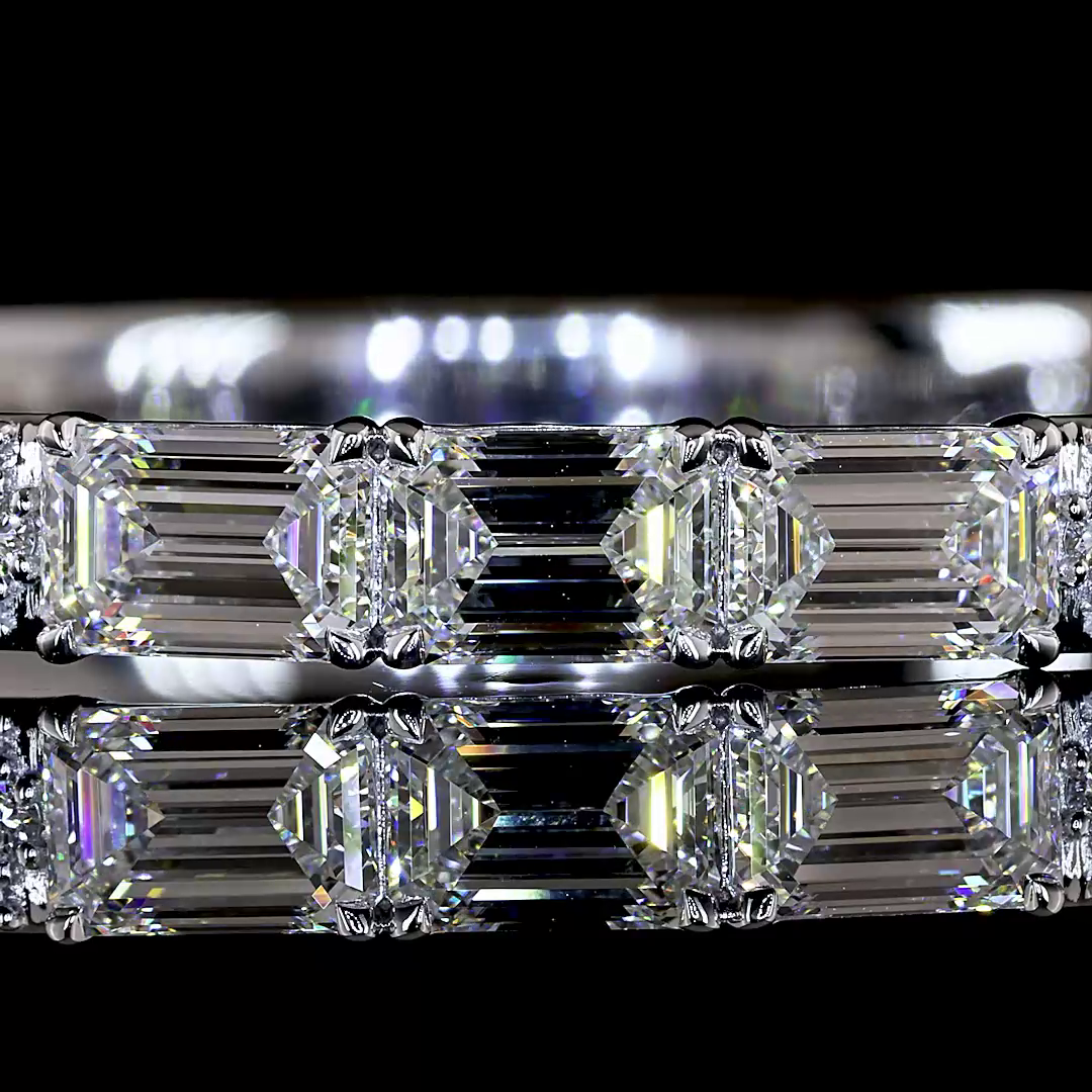 4.82 CTTW Emerald Lab Grown Diamond Bangles Bracelet 6.25" (E Color and VS1 Clarity)