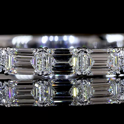 4.82 CTTW Emerald Lab Grown Diamond Bangles Bracelet 6.25" (E Color and VS1 Clarity)