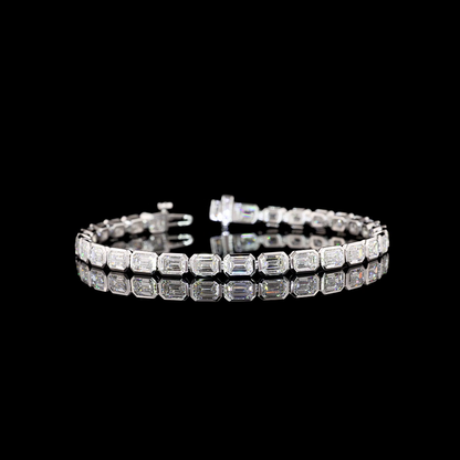 9.92 CTTW Emerald Lab Diamond Tennis Bracelet 7" 14k White Gold E Color and VS1 Clarity jewelry-spot-usa
