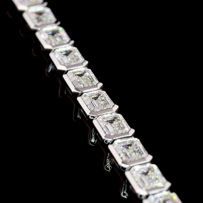 9.92 CTTW Emerald Lab Diamond Tennis Bracelet 7" 14k White Gold E Color and VS1 Clarity jewelry-spot-usa