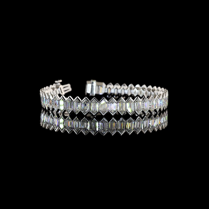 23.88 CTTW Step Marquise Lab Grown Diamond Tennis Bracelet 7" (E Color and VS1 Clarity)