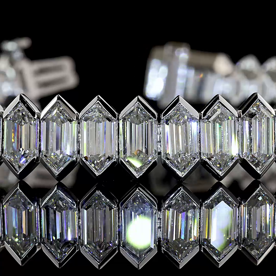 23.88 CTTW Step Marquise Lab Grown Diamond Tennis Bracelet 7" (E Color and VS1 Clarity)
