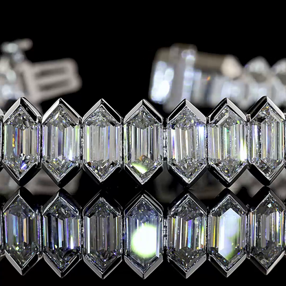 23.88 CTTW Step Marquise Lab Grown Diamond Tennis Bracelet 7" (E Color and VS1 Clarity)