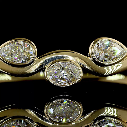 5.28 CTTW MIX Lab Grown Diamond Bangles Bracelet 6.5" (F Color and VS1 Clarity)