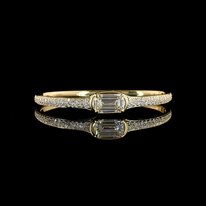 6.84 CTTW Emerald Lab Grown Diamond Bangles Bracelet 6.5" (F Color and VVS2 Clarity)