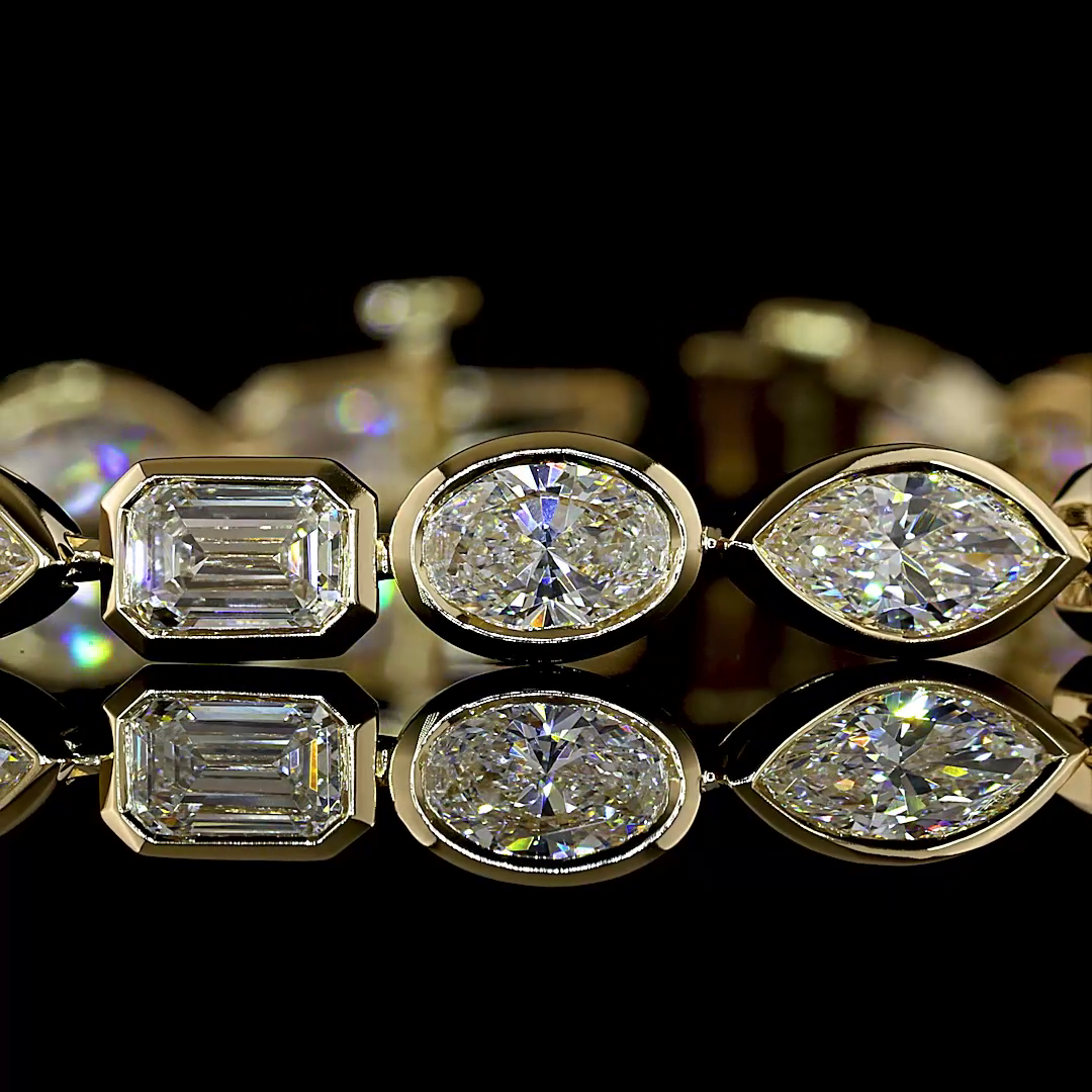 10.43 CTTW MIX Lab Grown Diamond Tennis Bracelet 7" (E Color and VS1 Clarity)