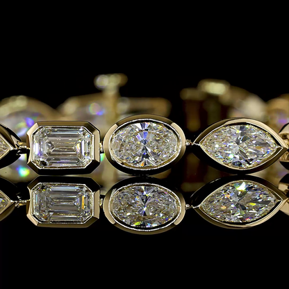 10.43 CTTW MIX Lab Grown Diamond Tennis Bracelet 7" (E Color and VS1 Clarity)