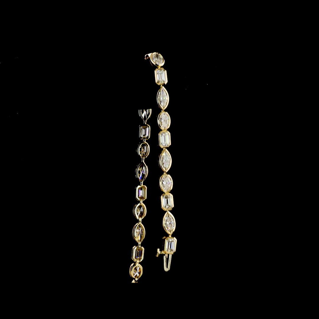 10.43 CTTW MIX Lab Grown Diamond Tennis Bracelet 7" (E Color and VS1 Clarity)