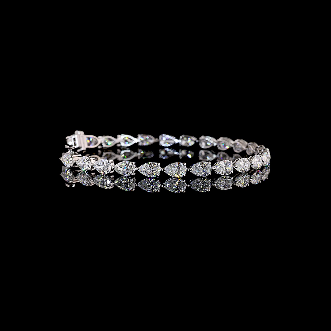 10.00 CTTW Pear Lab Grown Diamond Tennis Bracelet 6.25" (E Color and VS1 Clarity)