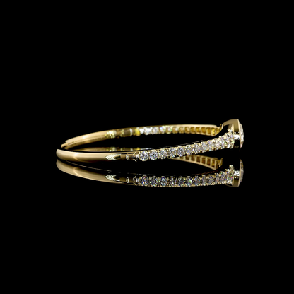 6.02 CTTW Oval Lab Grown Diamond Bangles Bracelet 313" (F Color and VVS2 Clarity)