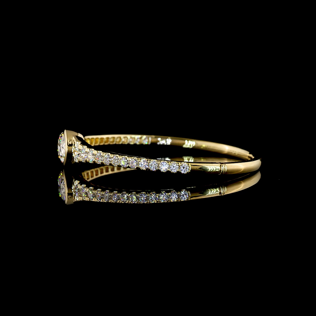 6.02 CTTW Oval Lab Grown Diamond Bangles Bracelet 313" (F Color and VVS2 Clarity)