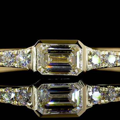 6.54 CTTW Emerald Lab Grown Diamond Bangles Bracelet 313" (F Color and VS1 Clarity)