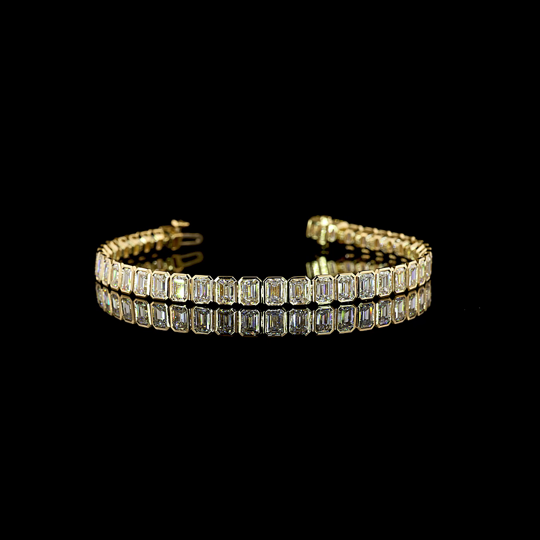 10.23 CTTW Emerald Lab Grown Diamond Tennis Bracelet 6.5" (E Color and VS1 Clarity)