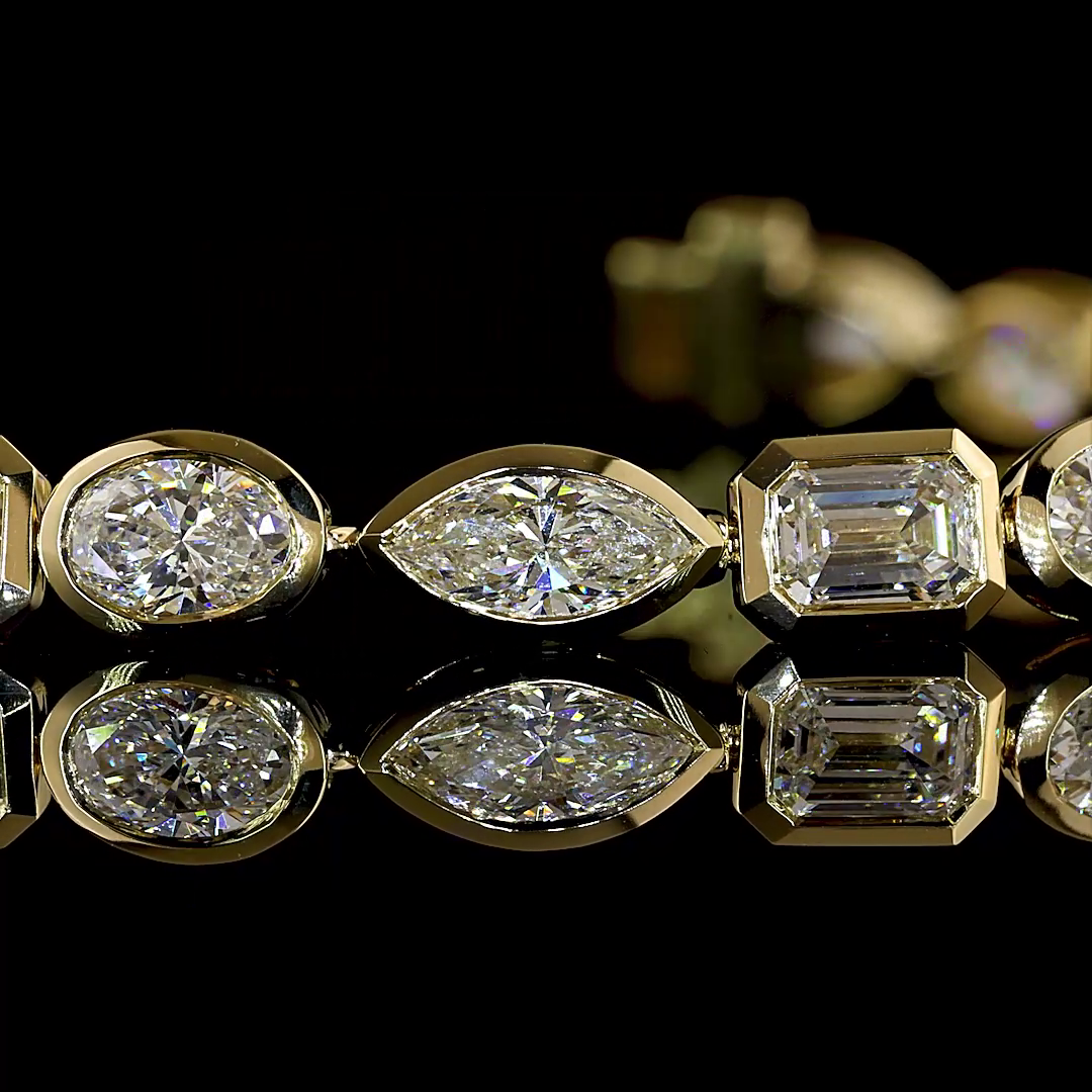 7.32 CTTW MIX Lab Grown Diamond Tennis Bracelet 6.5" (F Color and VS1 Clarity)