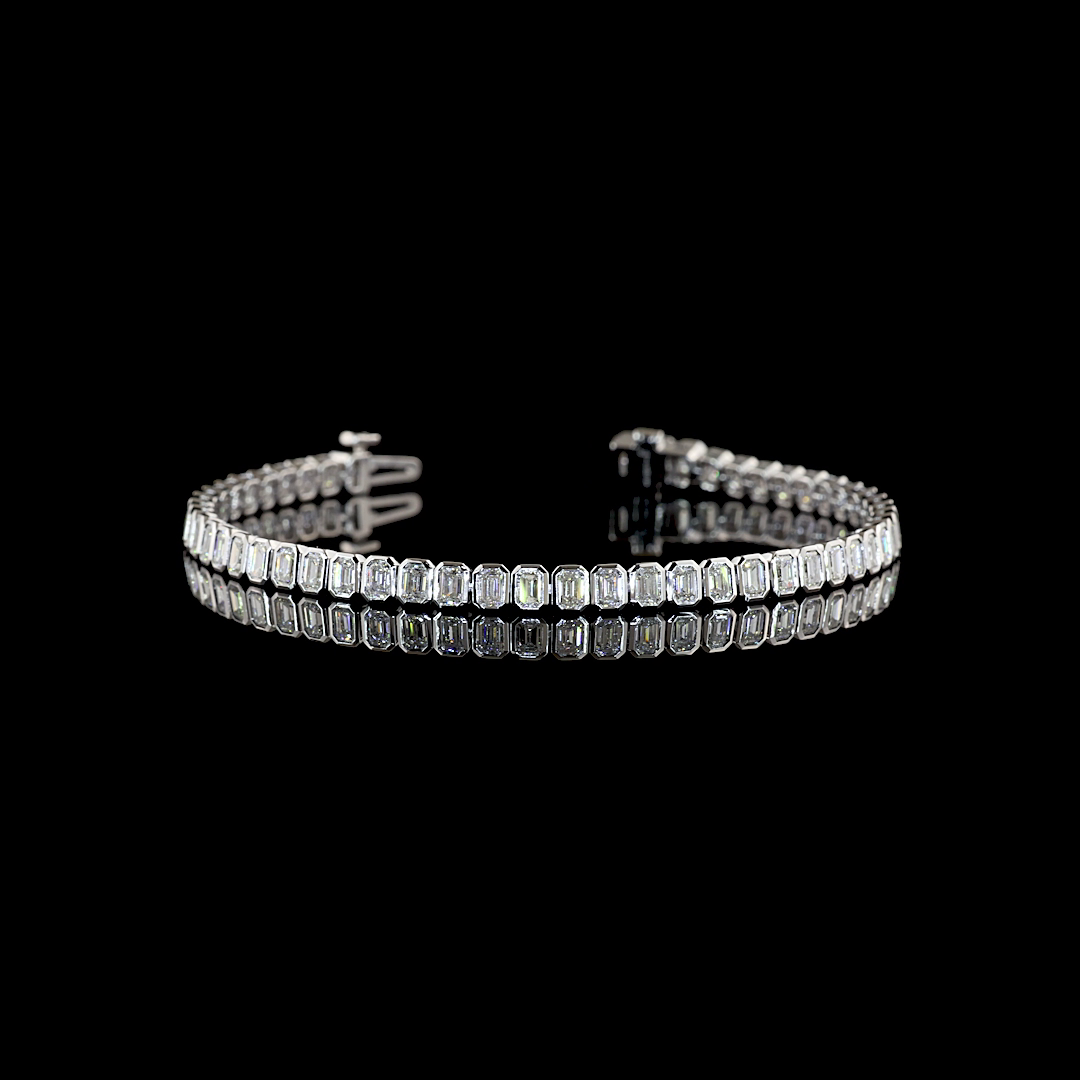 4.61 CTTW Emerald Lab Grown Diamond Tennis Bracelet 6.5" (E Color and VS1 Clarity)