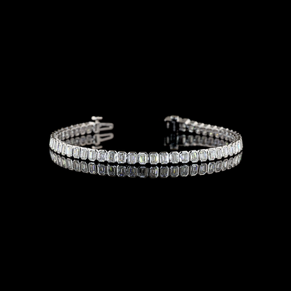 4.61 CTTW Emerald Lab Grown Diamond Tennis Bracelet 6.5" (E Color and VS1 Clarity)