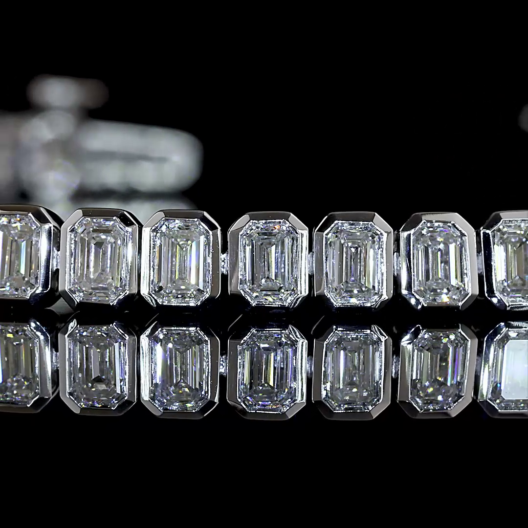 4.61 CTTW Emerald Lab Grown Diamond Tennis Bracelet 6.5" (E Color and VS1 Clarity)