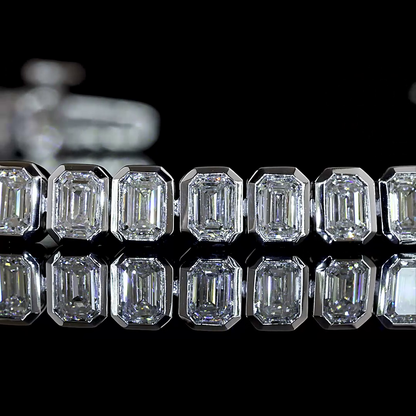 4.61 CTTW Emerald Lab Grown Diamond Tennis Bracelet 6.5" (E Color and VS1 Clarity)