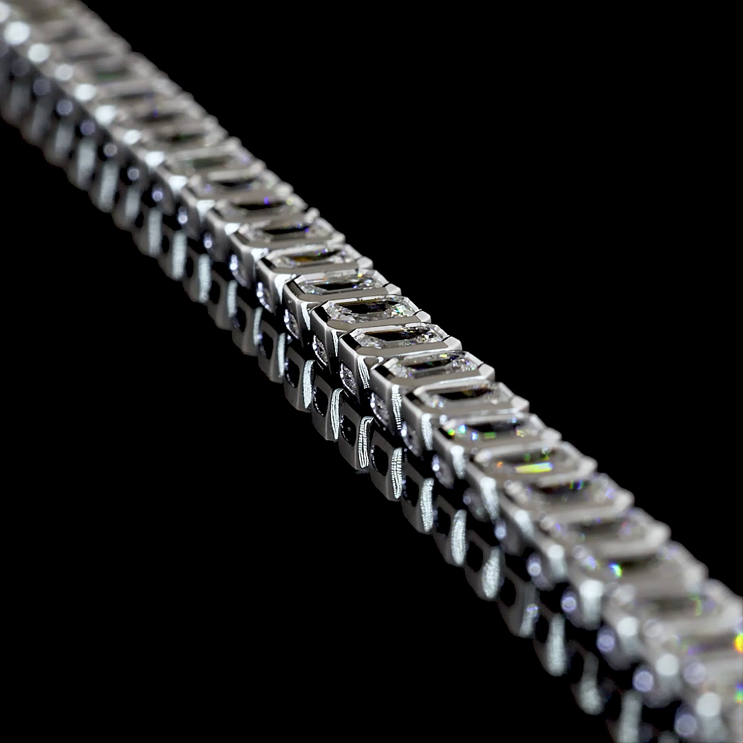 4.61 CTTW Emerald Lab Grown Diamond Tennis Bracelet 6.5" (E Color and VS1 Clarity)