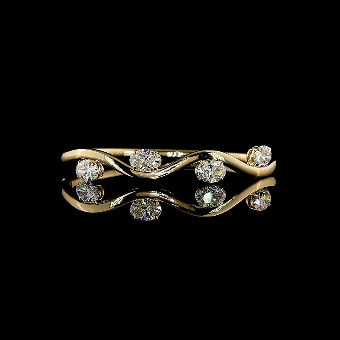 4.17 CTTW Oval Lab Grown Diamond Bangles Bracelet 6.25" (E Color and VVS2 Clarity)