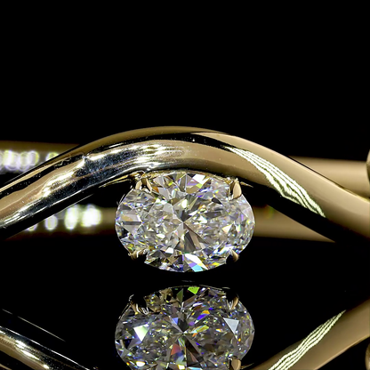 4.17 CTTW Oval Lab Grown Diamond Bangles Bracelet 6.25" (E Color and VVS2 Clarity)