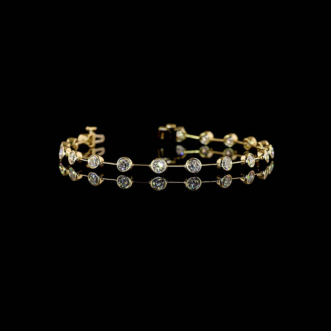 2.96 CTTW Round Lab Grown Diamond Station Bracelet 6.5" (E Color and VS1 Clarity)