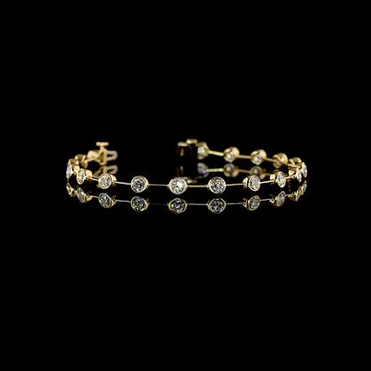 2.96 CTTW Round Lab Grown Diamond Station Bracelet 6.5" (E Color and VS1 Clarity)
