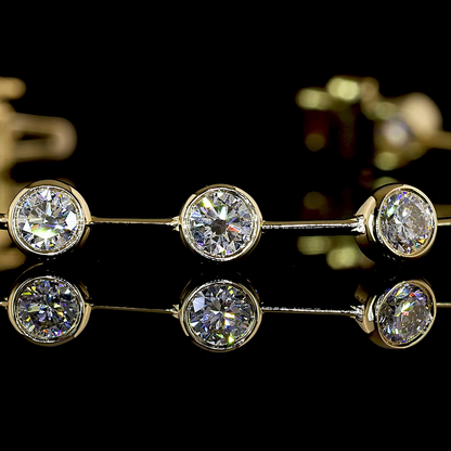 2.96 CTTW Round Lab Grown Diamond Station Bracelet 6.5" (E Color and VS1 Clarity)