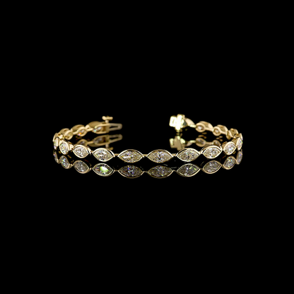 6.93 CTTW Marquise Lab Grown Diamond Tennis Bracelet 6.5" (E Color and VS1 Clarity)