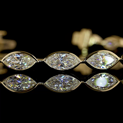6.93 CTTW Marquise Lab Grown Diamond Tennis Bracelet 6.5" (E Color and VS1 Clarity)