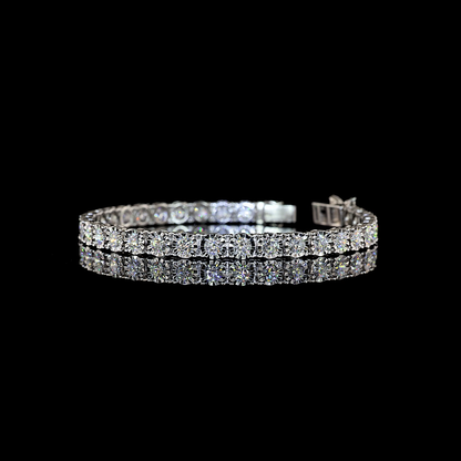 5.91 CTTW Round Natural Diamond Tennis Bracelet 7" (F Color and VS Clarity)