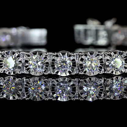 5.91 CTTW Round Natural Diamond Tennis Bracelet 7" (F Color and VS Clarity)