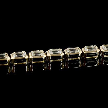 4.87 CTTW Emerald Lab Diamond Tennis Bracelet 7" 14k Yellow Gold E Color and VS1 Clarity jewelry-spot-usa