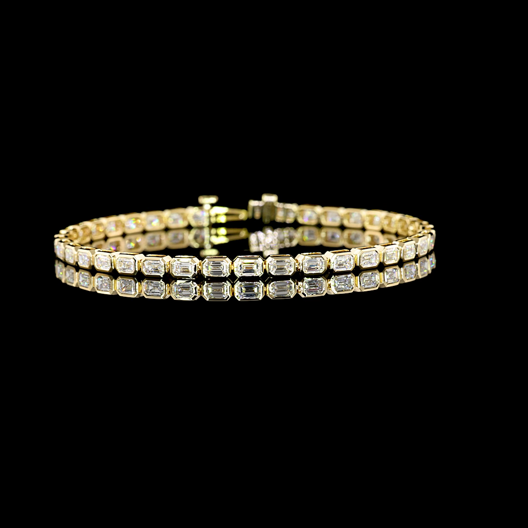 5.17 CTTW Emerald Lab Grown Diamond Tennis Bracelet 7" (F Color and VS1 Clarity)