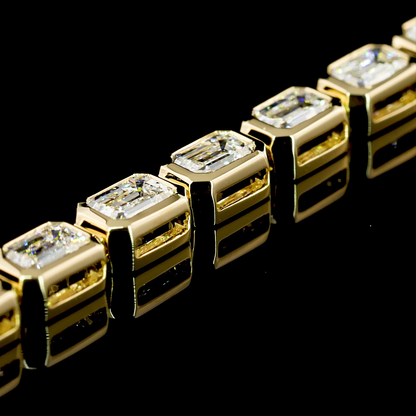 5.17 CTTW Emerald Lab Grown Diamond Tennis Bracelet 7" (F Color and VS1 Clarity)