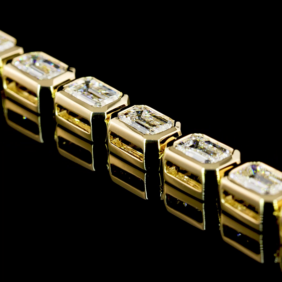 5.17 CTTW Emerald Lab Grown Diamond Tennis Bracelet 7" (F Color and VS1 Clarity)