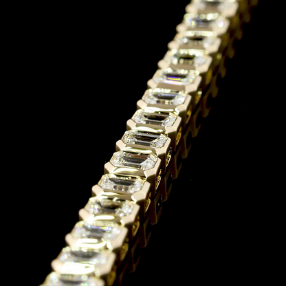 4.19 CTTW Emerald Lab Diamond Tennis Bracelet 6.75" (F Color and VS2 Clarity)